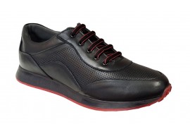 Pantofi barbati casual din piele naturala, negru, SV012NR